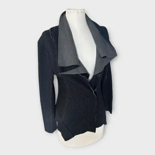 Aratta Silent Journey Drapey Asymmetrical Wrap Cardigan Navy Blue S Edgy Boho