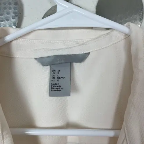 H&M  White Tie Waist‎ Collared Button Up Dress Classic Basic Minimal Preppy thumbnail 5