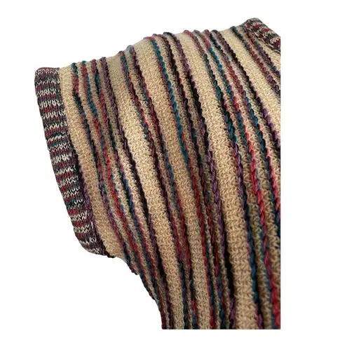 Carol Horn Knit 70s Striped Wool Pullover Tunic Red Size M