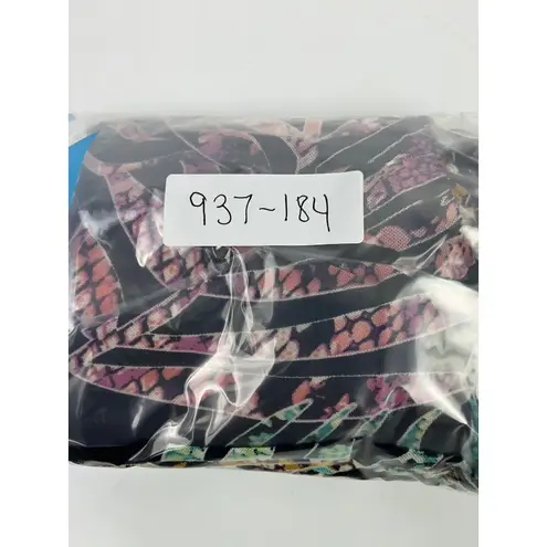 Love j Black Strapless Ruched Mini Dress Tropical Print Party Cocktail Small