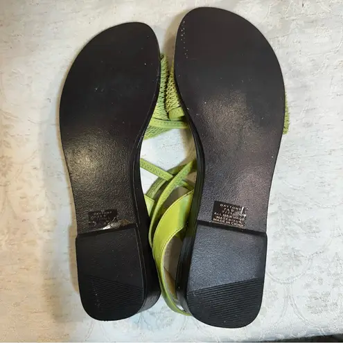 YOU TOO Y2K Strappy Woven Sandal Light Green – Size 7.5