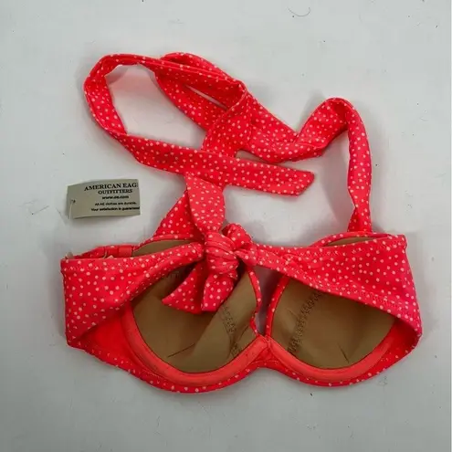 American Eagle 5/$25 SALE  polka dot pink bikini top size 32A