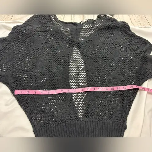 Knitted Gothic Kimono Top Coverup Open Back Black