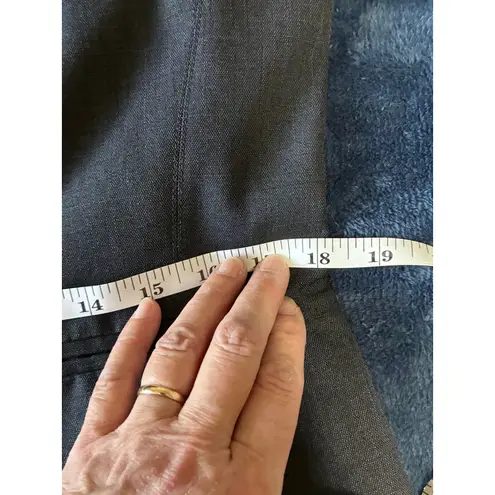 Emily Womens Blazer Jacket Dark Gray One Button Office Career Size 8