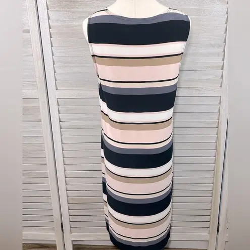 MSK Tank Dress Retro Stripe w Front Zip