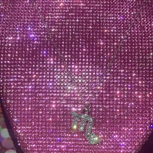 Boutique Scorpio Zodiac Sign Necklace Bedazzled Rhinestone Horoscope Birthday emo egirl