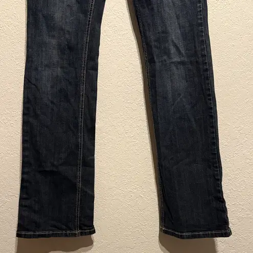 L.A. Idol Dark Blue Bootcut Jeans Embellished Flap Pockets Faux Jewel Women’s 11 Size 33