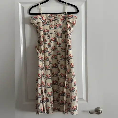 Anthropologie  Postmark Bicycle Print Strapless Dress