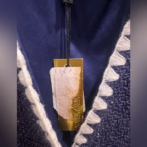 Alexia Admor Holly Tweed Mini Dress Blue/White Pearl & Jewel Buttons Size 8 NWT