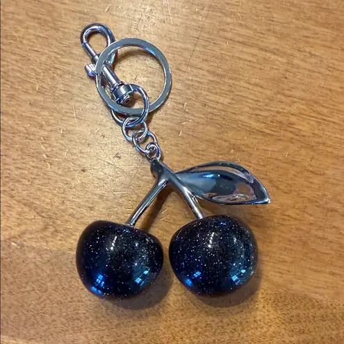 Cherry black bag charm
