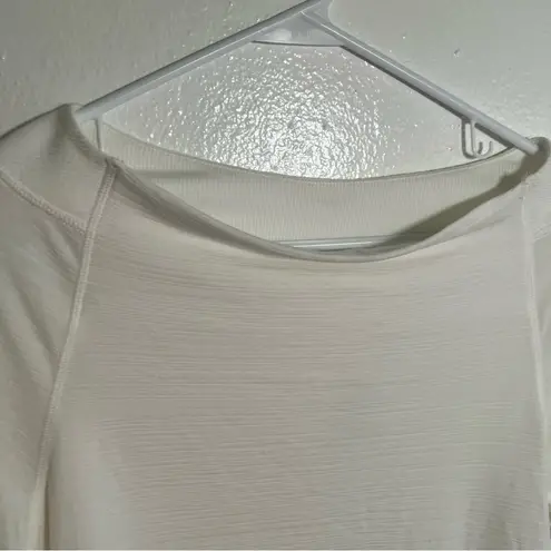 Apana Off Shoulder Sweatshirt White Textured M