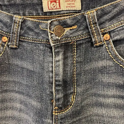 LEI Ashley Low Rise Slim Boot Womens Sz 7 Regular Med Wash Jeans Y2k Blue