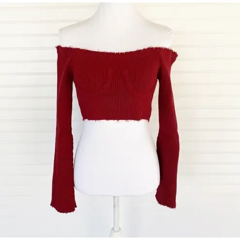 Better Be Red Bell sleeves crop top NEW