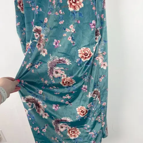 Pinkblush NWT Floral Velvet Short Sleeve Maternity Dress Turquoise Size XL NEW D