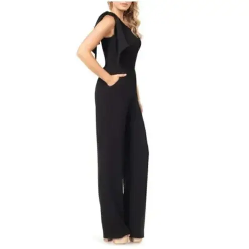 Dress the Population Tiffany One-Shoulder Jumpsuit in Black Size Small NWT
