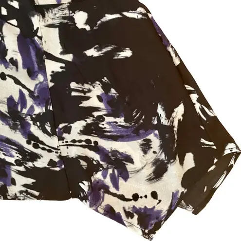 Vera Wang Simply Vera  | NWT Petite Purple, Black, & White Button Down Top | PXL