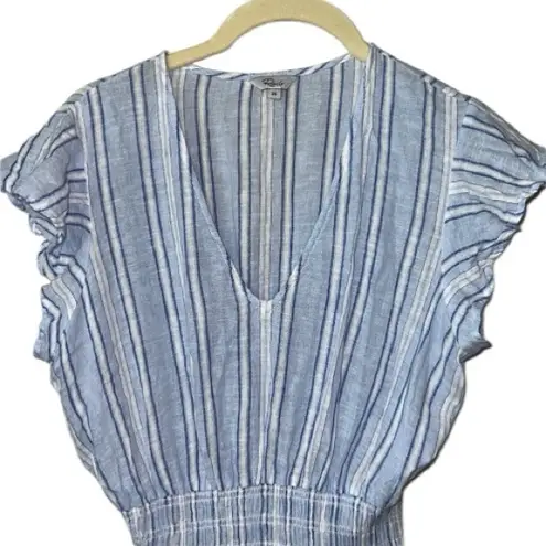 Rails Tara Linen Blend Striped Mini Dress Size XS In Napoli Stripe