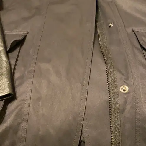 Simply Vera Vera Wang oversized faux fur black hooded coat, size small