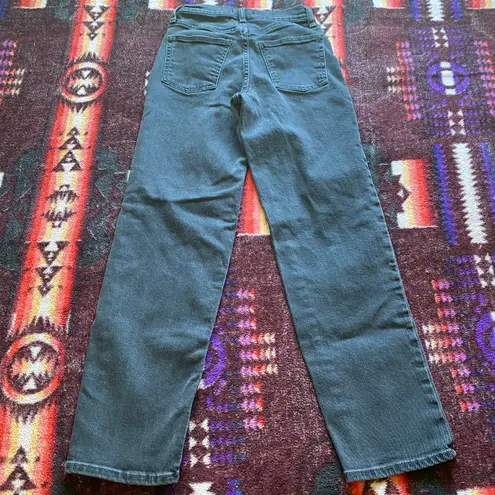 Silver Jeans Dad Jean. Y2K. 5 Pocket Style. High Rise. Straight Leg. Black Indigo Wash. 24/30.