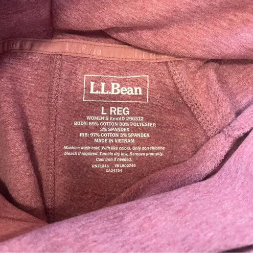 LL Bean Pullover Women Large Heathered Red Cowl Neck Long Sleeve Soft Cozy Comfy