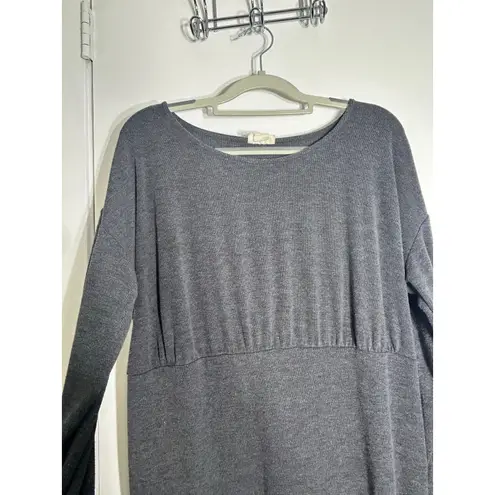 Mimi Maternity Dress Large Gray Midi Side Slit Minimalist Officecore Academia Size undefined