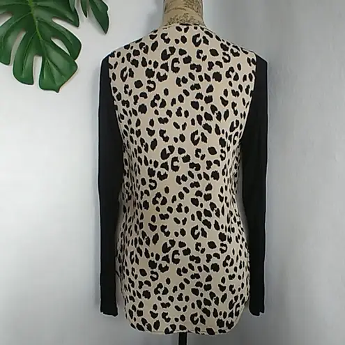 Buttons Animal Print Wrap Blouse Top