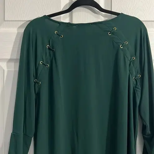 Carmen Marc Valvo Top 3/4 Sleeve - Green - Size 0x