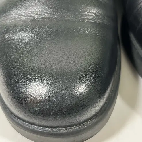 Ecco LEATHER MONK STRAP WOMEN SLIP ON LOAFER BUCKLE BLACK EU 38 SZ 7.5-8 PREOWN