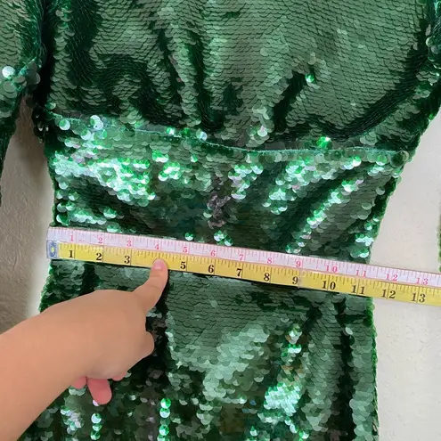 House Of CB  'Belle' Pine Green Sequin Maxi Dress NWOT size XS