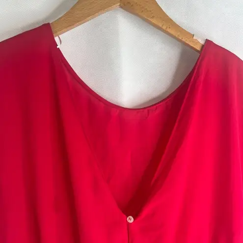 Sweet Pea by Stacy Frati Dark PinkTie Waist Reversible Lightweight Blouse Sz SM Pink