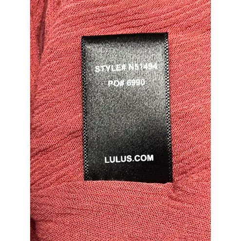 Lulu's Strappy Rust Orange Guazy SunDress MEDIUM Casual Date Night Size XS