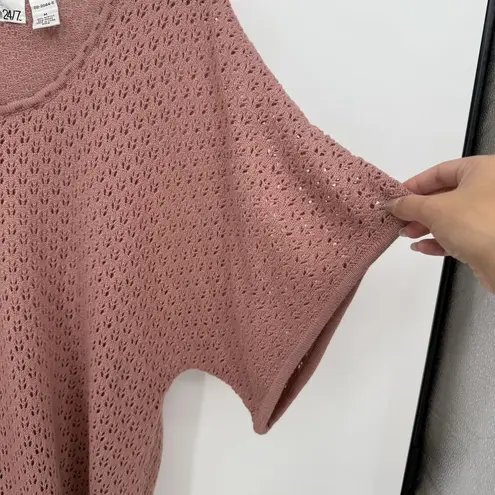 Denim 24/7 Knit Oversized Dusty Mauve Acrylic Top Swim Cover Medium Pink