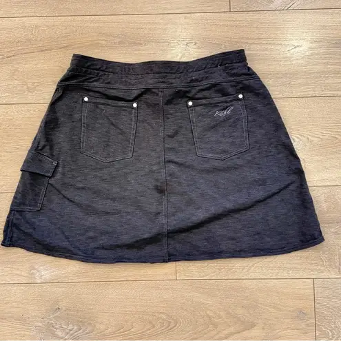 Kuhn Casual Black Cargo Skort Pockets and Built in Shorts Hiking Athletic Golf L Size L