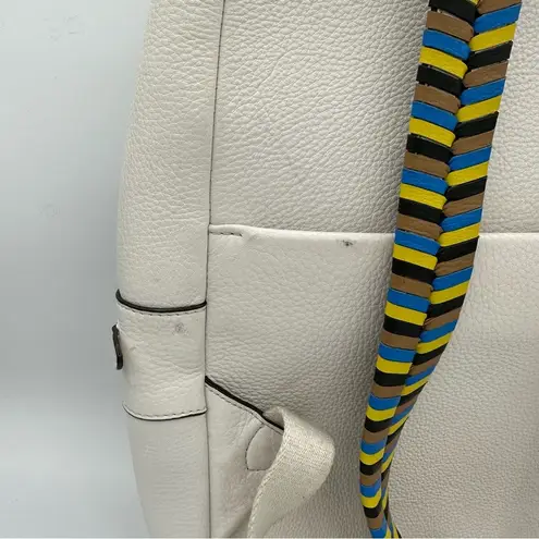 Henri Bendel  Soho Backpack with Novelty Strap Pebbled Leather Cream