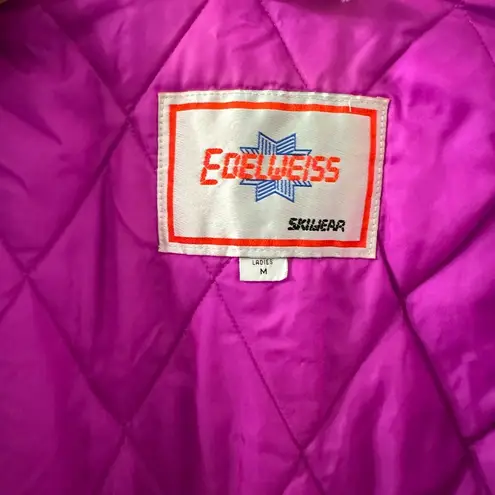 VINTAGE 80s Rare EDELWEISS Retro Puffer Ski Snow Jacket