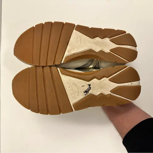 Voile Blanche JULIA LEATHER SUMMER FASHION SNEAKER in GOLD COLOR Size EU 40