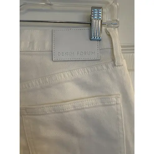 Aritzia Denim Forum Jeans Sz 25x28L Twiggy High Rise Flare White Spring Festival