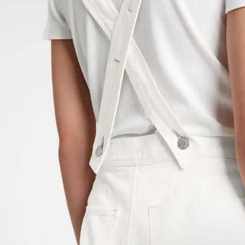 Gap  Wide Leg Suspender Jeans White Denim Pants with Suspenders Size 31 | 12 Long - Image 5