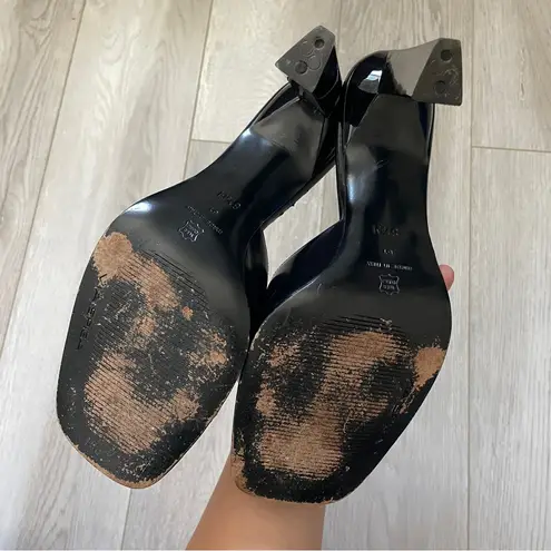 Via Spiga Heels slip on open toed womens Black (size 8.5) chic minimalist party