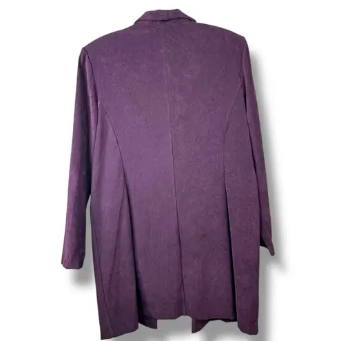 R&K Originals Vintage Plum Purple Velour Long Button Blazer Jacket & Midi Dress Size 10