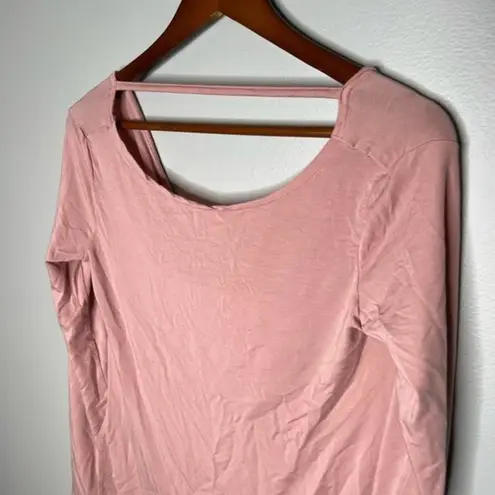Fabletics  Emerson long sleeve boatneck cowl back top in Rosebloom (pink) small