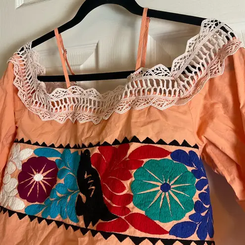 YIMAI OFF THE SHOULDER Peach Women's Top size small Orange