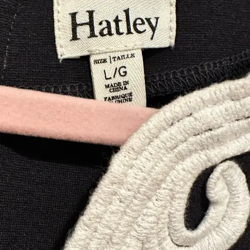 HATLEY NAVY BLUE WHITE PONTE CAP SLEEVE DRESS L Size L