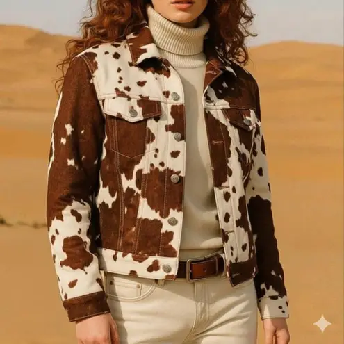 Judy Blue Cow Print Denim Jacket