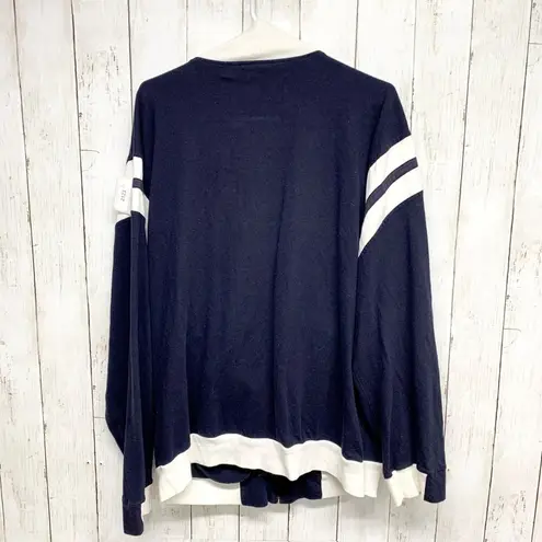 Russell Athletic Vtg Jacket Women Size Large Long Sleeve Collared Full Zip Navy