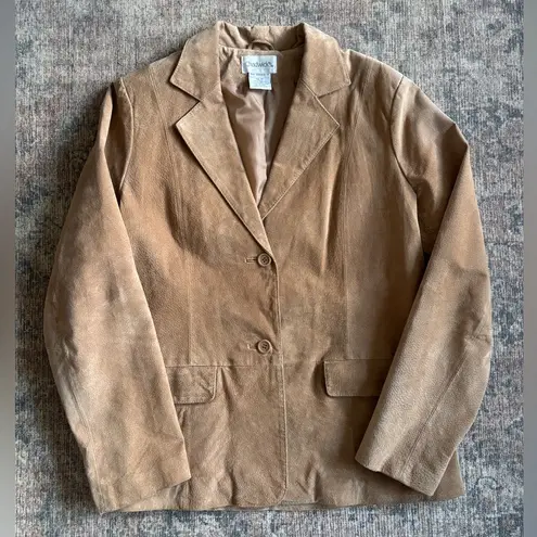 Chadwick's Chadwick’s Tan Suede Leather Blazer Jacket Women’s Size 12