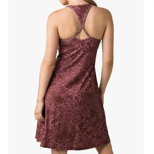 prAna Opal Dress Racerback Performance Jersey Knit Vino Tiles Size Medium