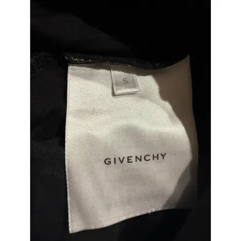 Givenchy Black Mock Neck Short Sleeve T Shirt Top Logo Detail Size S