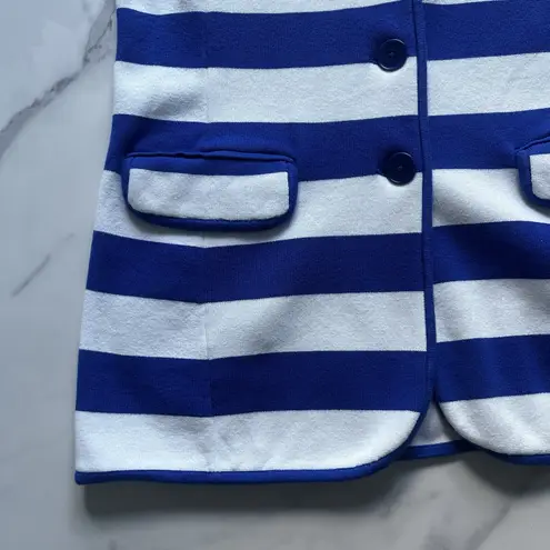Ralph Lauren Sweater Blazer Blue White Cotton Sz M preppy old money Nautical Size M