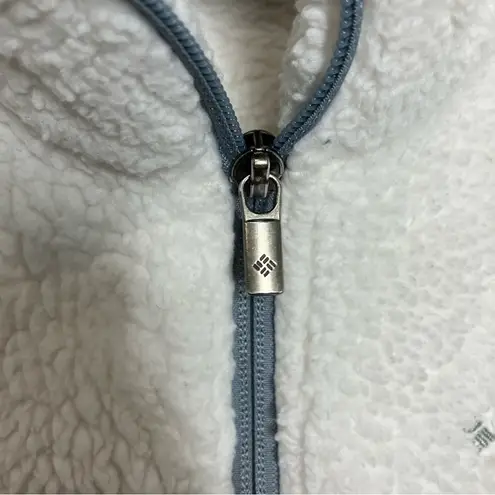 Columbia  fast beauty plush fleece Sherpa full zip jacket white & gray size small